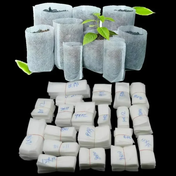 50%HOT 100pcs-Degradable Corrosion Resistant Non Woven Non Woven Nursery Plant Grow Bag Planter Garden Environmental Protection - Image 5