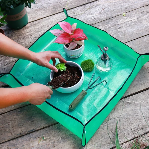 1x 50/66/100CM Planting Mat PE Gardening Potting Mat Gardening Pad Waterproof Foldable Pot Gardening Mat Transplanting Plant Pad - Image 3