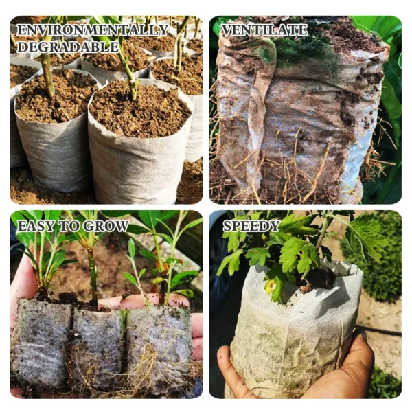 Biodegradable Nonwoven Fabric Nursery Plant Grow Bags Seedling Growing Planter Planting Pots Garden Eco-Friendly Ventilate Bag - Image 5