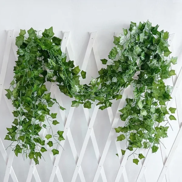 200CM Artificial Plant Green Ivy Leaf Garland Fake Plant Creeper Hanging Vine DIY for Wedding Party Home Garden Wall Decoration