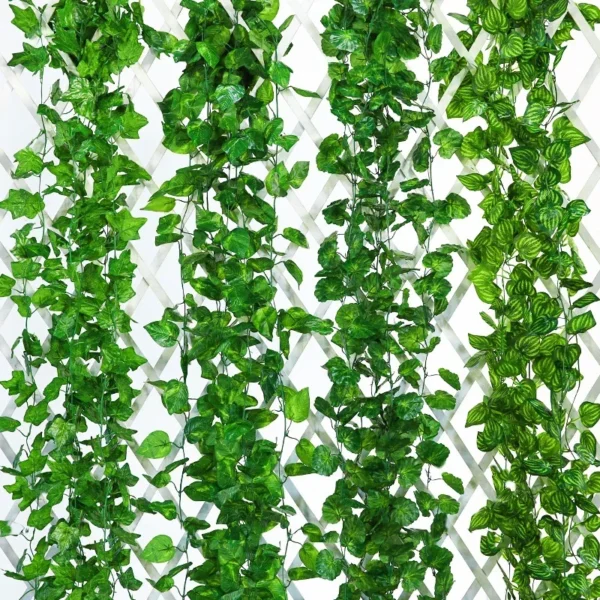 200CM Artificial Plant Green Ivy Leaf Garland Fake Plant Creeper Hanging Vine DIY for Wedding Party Home Garden Wall Decoration - Image 2