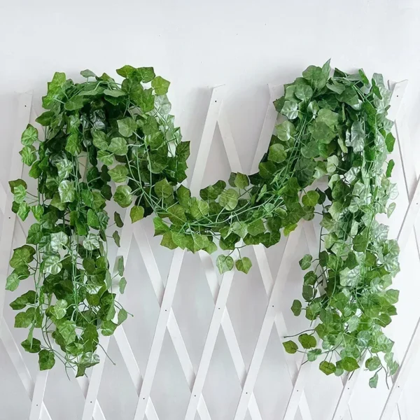 200CM Artificial Plant Green Ivy Leaf Garland Fake Plant Creeper Hanging Vine DIY for Wedding Party Home Garden Wall Decoration - Image 5