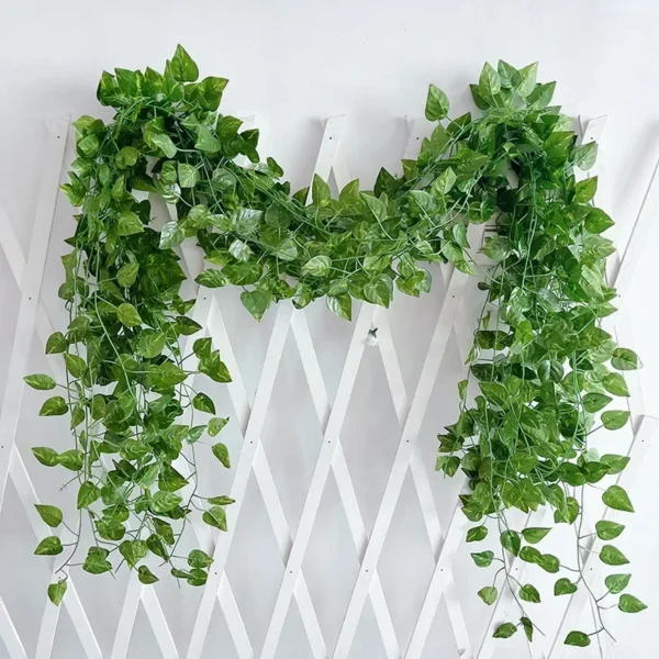 200CM Artificial Plant Green Ivy Leaf Garland Fake Plant Creeper Hanging Vine DIY for Wedding Party Home Garden Wall Decoration - Image 4